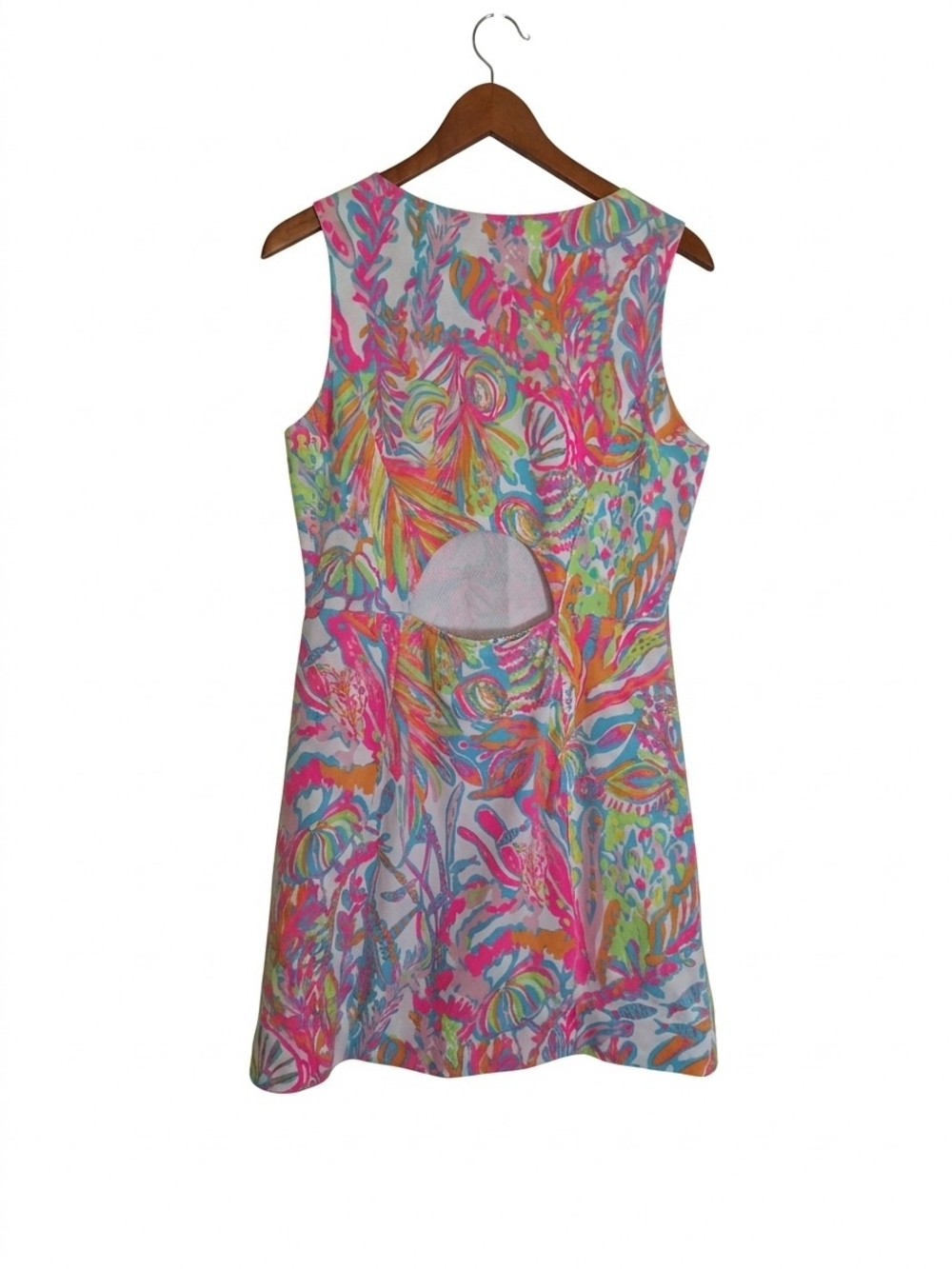 Lilly Pulitzer Scuba To Cuba Whiting Pearl Shift Coral Dress Size L - Picture 2 of 7